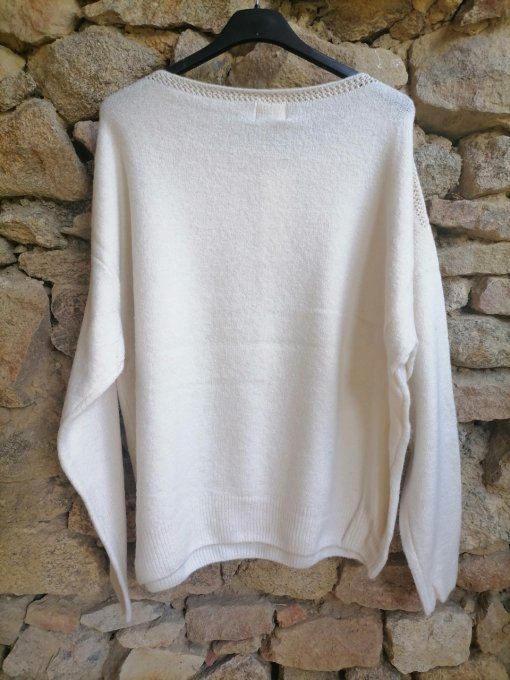 Pull Col Bateau Ecru
