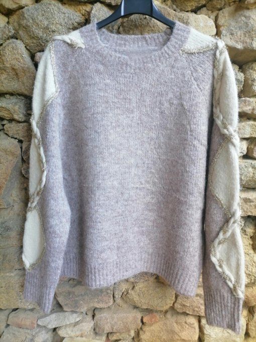 Pull Torsades Taupe