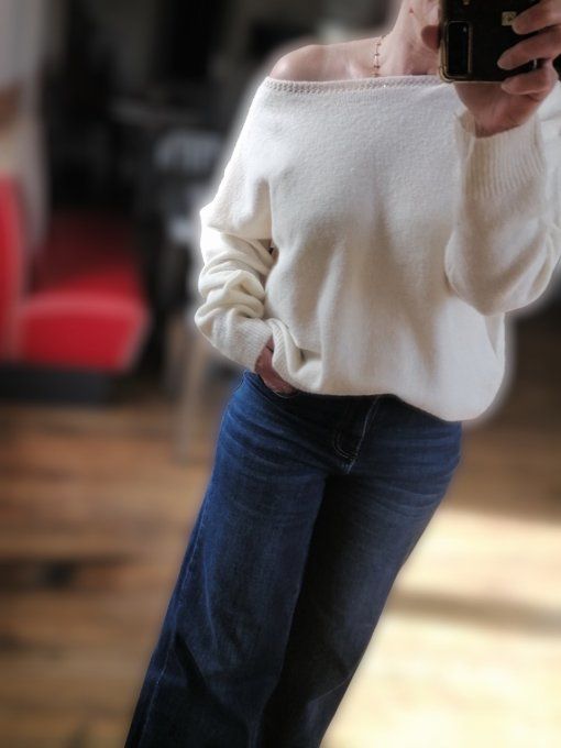 Pull Col Bateau Ecru