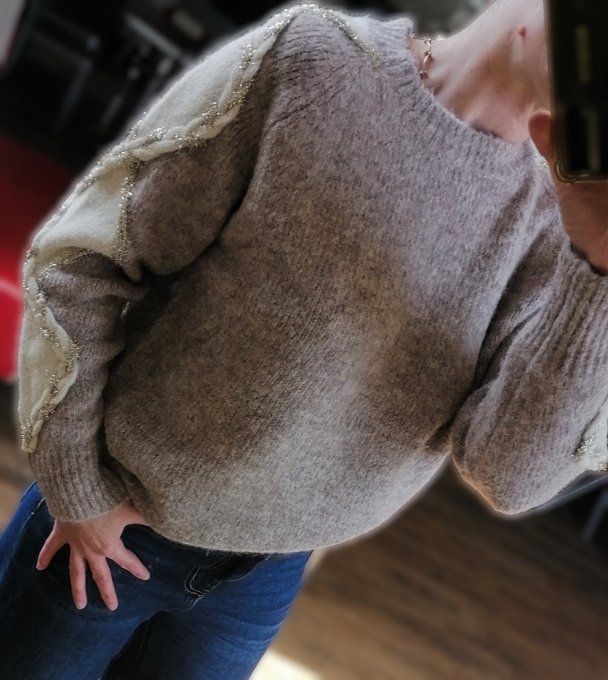 Pull Torsades Taupe