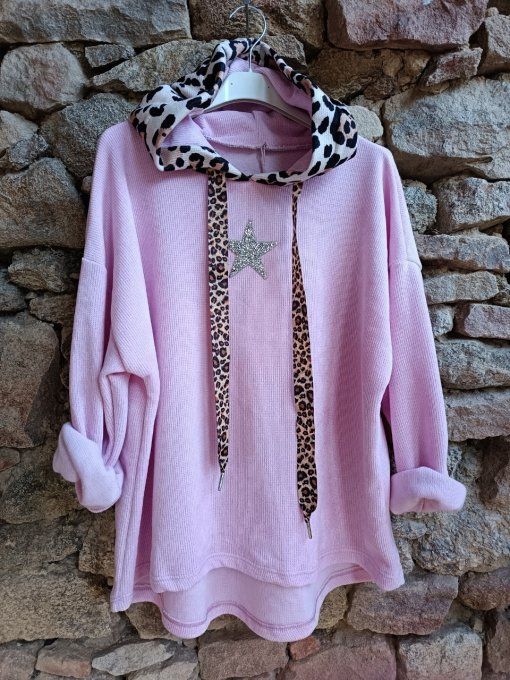 Sweat Capuche Leopard Etoile
