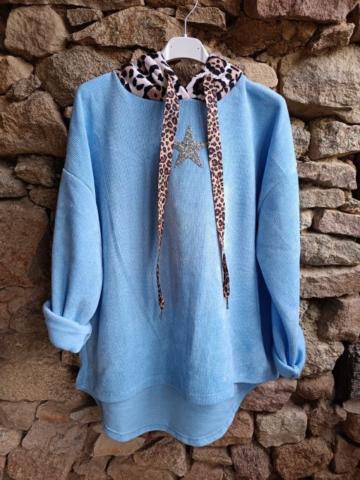 Sweat Capuche Leopard Etoile