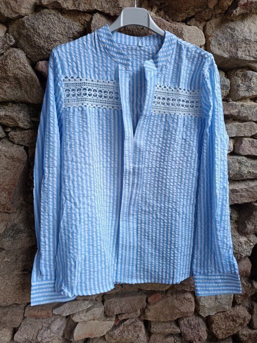 Blouse Rayée Crochet