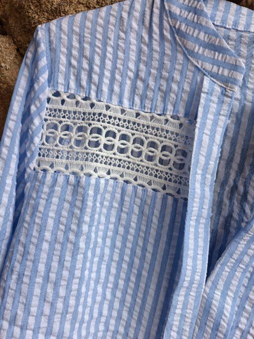 Blouse Rayée Crochet