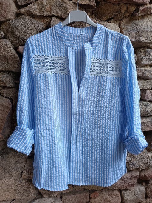 Blouse Rayée Crochet