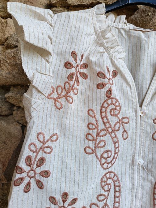 Blouses Rayées Brodées