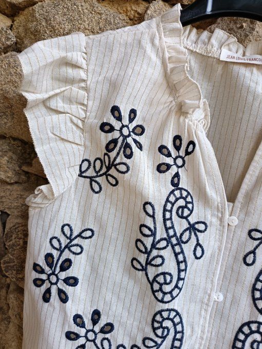 Blouses Rayées Brodées