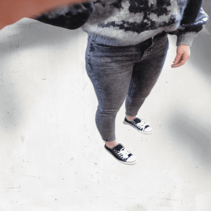 Jean skinny crop Anthracite délavé