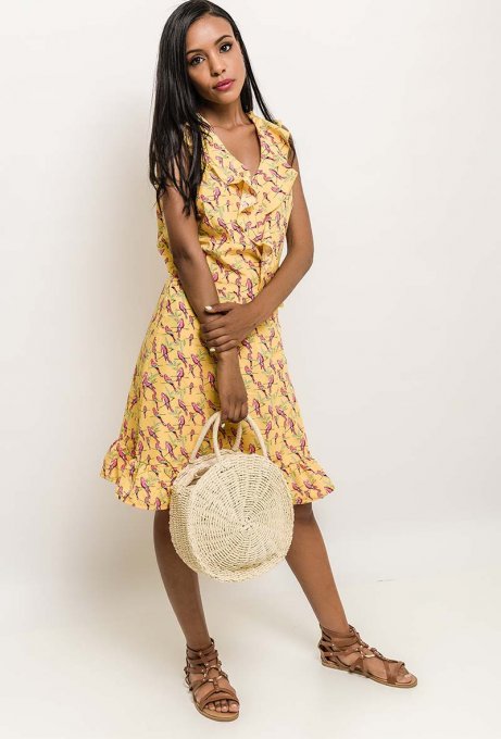 Robe portefeuille Flamingo