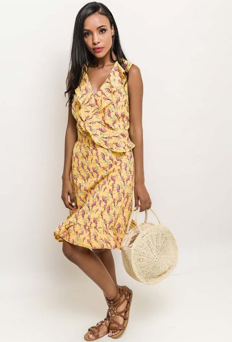 Robe portefeuille Flamingo