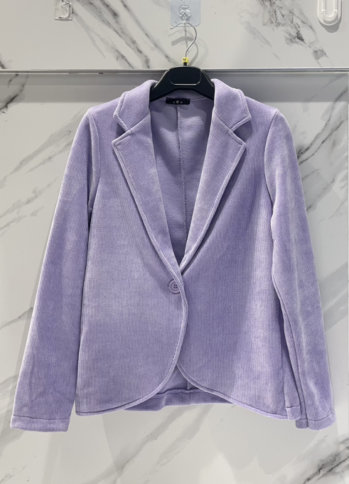 Gilet Blazer Velours Lavande