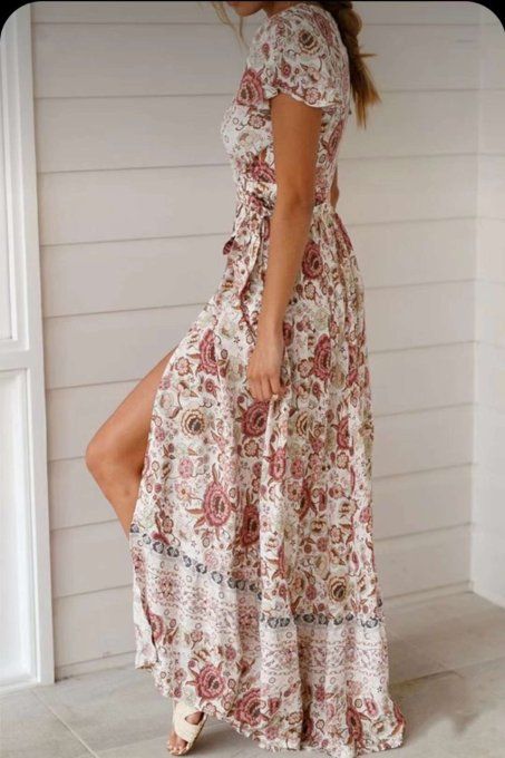 Robe Portefeuille Roses