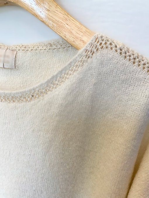 Pull Col Bateau Ecru