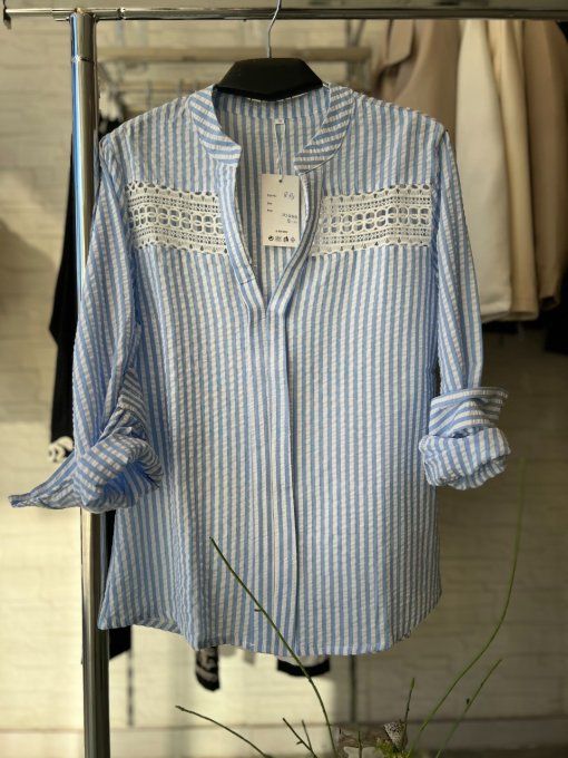 Blouse Rayée Crochet