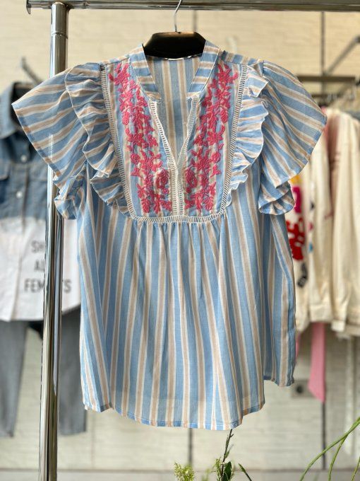 Top Bayadère Bleu