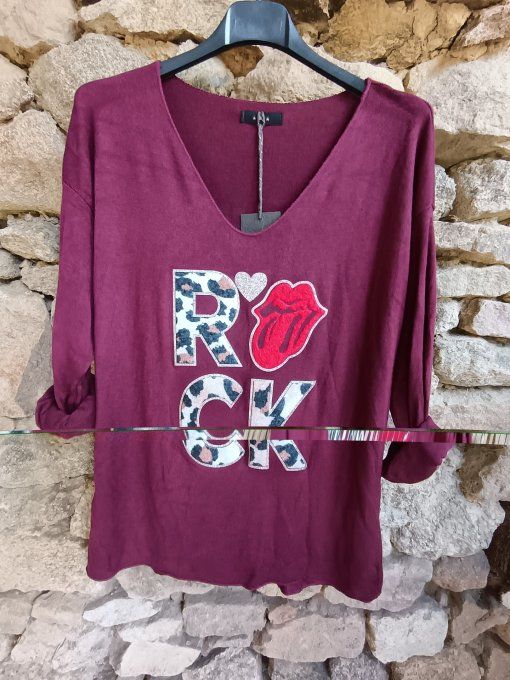 Pull rock – Motif bouche