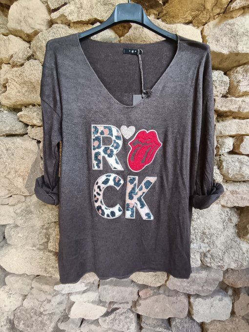 Pull rock – Motif bouche