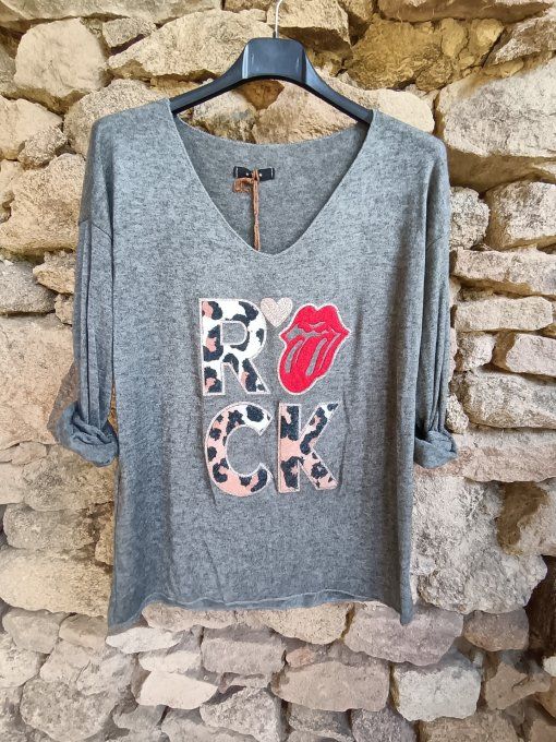 Pull rock – Motif bouche