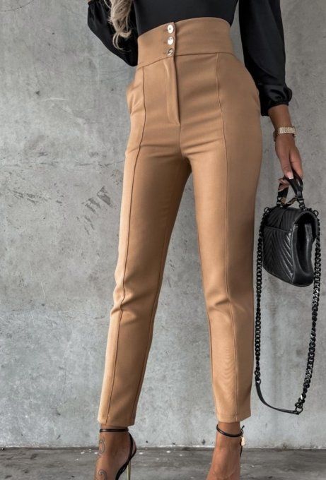 Pantalon Fuselé Caramel