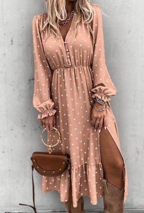 Robe Longue à Pois