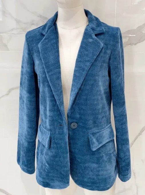 Blazer Velours Pétrole