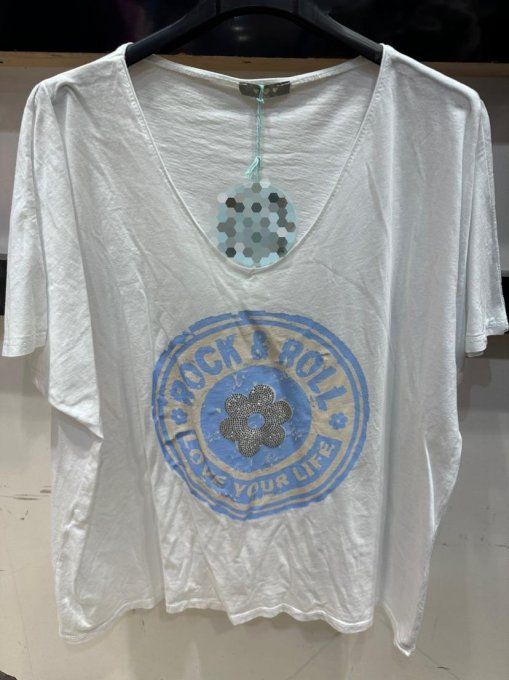 T-shirt Rock Fleur Strass