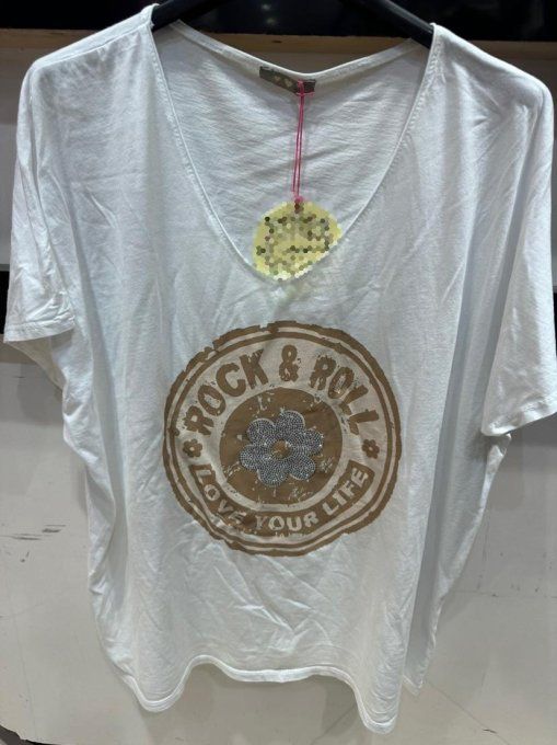 T-shirt Rock Fleur Strass