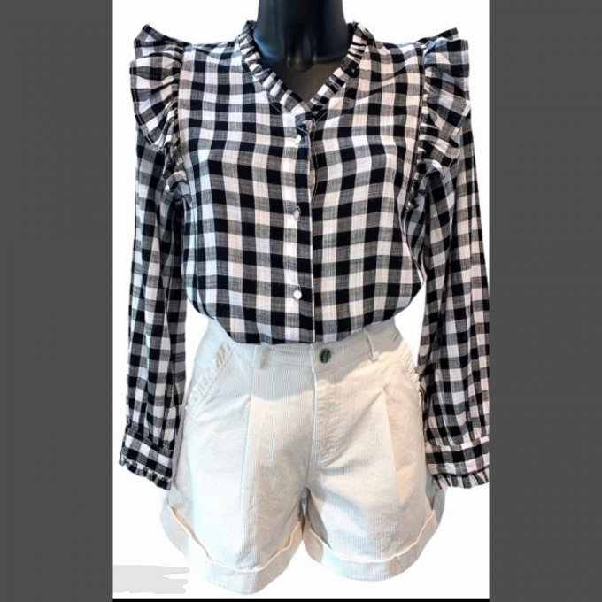 Blouse à carreaux & volants